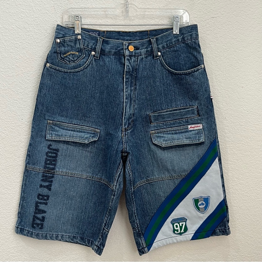 Vintage Johnny Blaze Jeans Cargo Shorts Baggy Mens Sz 30